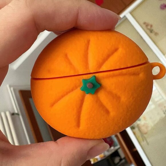 Cute Orange-Style Earbuds Case Cover - Picture 1 of 3